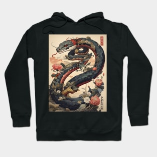 Japanese snake ukiyo e art Hoodie